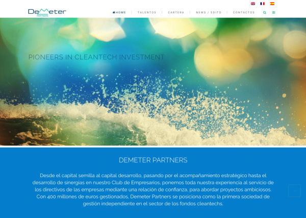 Demeter Partners, Pioneros en España en Inversión en Cleantech