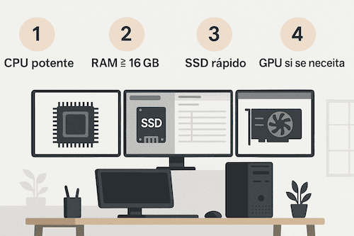 Checklist de hardware para multitarea Checklist de hardware para multitarea